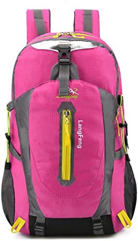 Men's Outdoor Backpack 40L, Ladies Waterproof Hiking Rucksack, Backpacks Travel, Sport Leisure, Trekking Rucksack, rose
