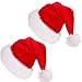 Produktbild Cusfull Weihnachtsmütze mit Pelzrand, Plüsch Nikolausmütze Santa Claus Hut Extra Weich Weihnachten Weihnachtsmann Nikolaus Mützen Weihnachtsdeko für Erwachsene (2 Pack)
