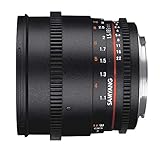 Enfoque manual Samyang F1313006101 - Objetivo para vídeo VDSLR para Sony E (Distancia Focal Fija 85mm, Apertura T1.5-22 AS IF UMC II, diámetro Filtro: 72mm), Negro