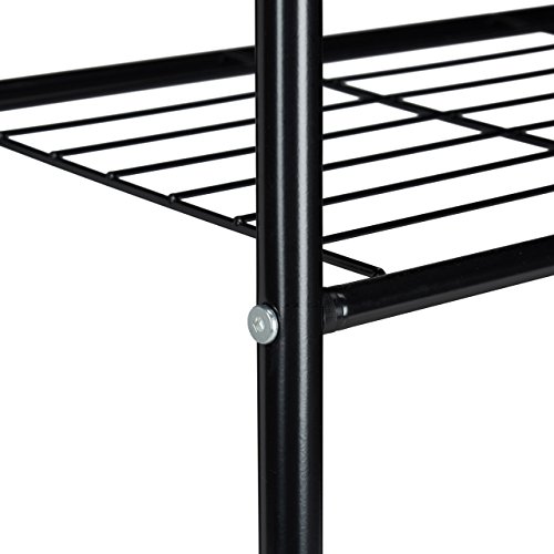Relaxdays Kleiderständer SANDRA mit 2 Ablagen, Metall, Garderobenständer, mit Kleiderstange, HBT: 160 x 61,5 x 38 cm, schwarz - 4