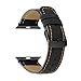 Price comparison product image Men Women Genuine Leather Band Strap for Apple Watch Series 4 40mm, 4 Colors Replacement Wristband for Women Men (Black)