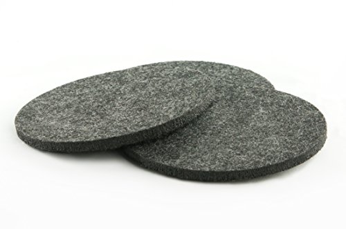 Glasuntersetzer aus Filz mit erhöhter Stabilität durch 1.300 g/m², 10er Premium-Set Getränke-Untersetzer mit Box für Tisch, Bar, Gläser, Tassen / rund, dunkelgrau anthrazit - 6