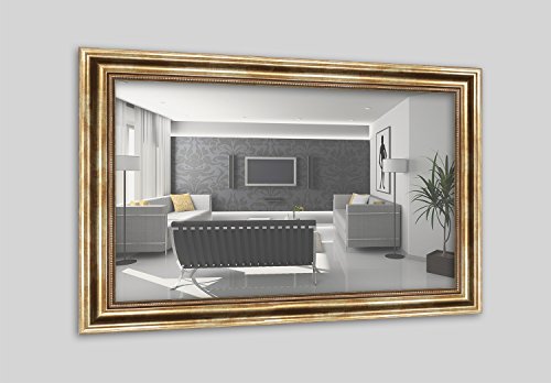 WandStyle H550-030 Wandspiegel Spiegel Barock Modern Antik Massivholz Gold (70 x 100 cm)