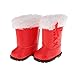 Produktbild P Prettyia Mode Puppen Schuhe, Winterstiefel, Martin Stiefel Für 18 Zoll Puppen Winter Kostüm Zubehör - Rot 01, 9 X 7.2cm