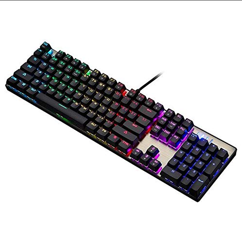 Preisvergleich Produktbild Spiel mechanische Tastatur, RGB All-Aluminium hinterleuchtet 104-Tasten-mechanische Tastatur, schwimmende Taste, Anti-Geist,redswitch