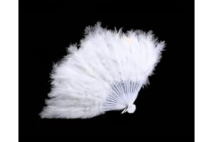 Losuya Halloween-Party-Ball Federfächer Fluff-Fan Dress Up Show-Fan Bunte Federfächer (Weiß)