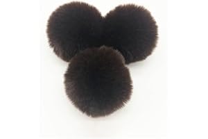 BrightGlow Kunstfell Pompon 8cm Weiche Pompons zum Basteln Groß Pom Pom Bälle Fellbommel Kunstfell-Pom-Poms DIY Pom Pom Bälle Kaninchenfell Bommel für Mützen Beanies Tasche Kaffeebraun 10 Stück