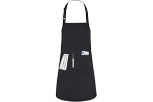MaYee Grembiule da Cucina Adulti Regolabili Grembiule con 2 Tasche Resistente alle gocce d'acqua Cottura Giardino Ristorante BBQ Chef Grembiule per Donna Uomo