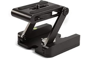 HWAMART Upgraded Z Flex Tilt Tripod Head, Z-Shaped Tilt Ball Head with Quick Release Plate & Bubble Spirit Level Aluminum Alloy Camera Bracket Compatible with Canon Nikon Sony Camera Tripod Slider Rail