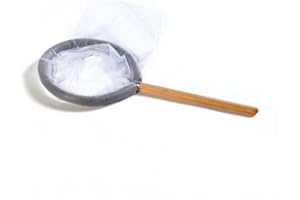 Duvo+ duvoplus, Épuisette pour Perroquets, 35 cm Blanc, Poignée en Bois, Filet à Mailles Fines, Adapté aux perroquets, pour Attraper Votre Perroquet, Facile à Manipuler et sécurisée