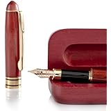 Bamboo and Burgundy Fountain Pens (Burgundy Wood)