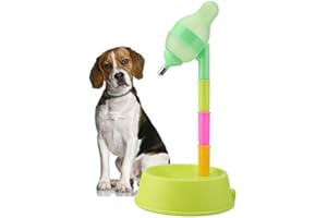 PSSOPP Dispenser per acqua per animali domestici Dispenser per acqua in piedi per gatti Cat Ciotola per cani in piedi Altezza regolabile per acqua Potabili Bottiglia per bevande con ugello antigoccia(verde)