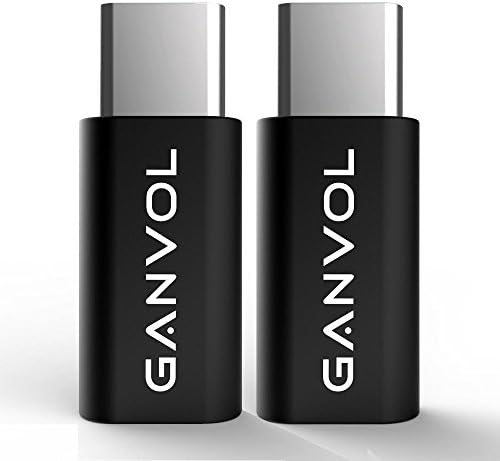 Ganvol (2 Pack) Type C USB C to Micro USB Female Adapter Connector Samsung S8 A5 A3 2017, Huawei Mate 10 9 P10 P9 Plus Honor 8 9 10, Xiaomi, OnePlus 3T 3 2, Nexus 5X 6P, MacBook, Lumia 950 XL