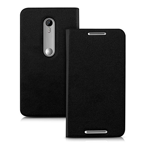 kwmobile Funda para Motorola Moto G 3 Generation - Carcasa para m vil de Cuero sint tico - Case Plegable en Negro reviews kwmobile Funda para Motorola Moto G 3 Generation - Carcasa para m vil de Cuero sint tico - Case Plegable en Negro