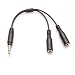 Produktbild Interesting® 3,5-mm-Kopfhörer-Stereo-Audio-Stecker auf 2 weiblich Mic TRRS Y-Splitter-Kabel-Adapter für iPhone