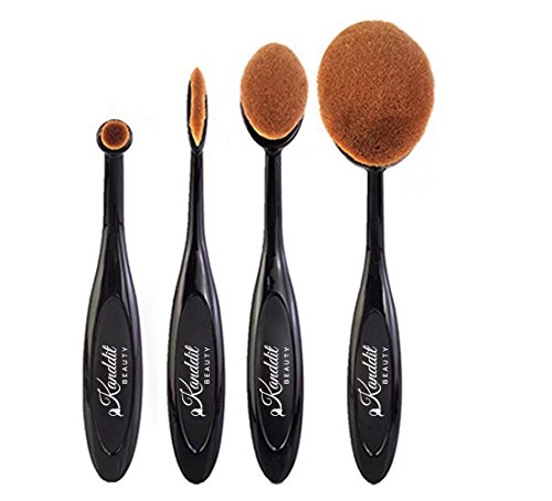 Kanddit 4Pcs/Set Professional Oval Toothbrush Shape Eyebrow Makeup Foundation Brush Powder Brush Kits