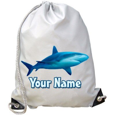 BabySmiles - Mochila de gimnasia/ educación física /piscina para niños con texto personalizado, diseño de tiburón