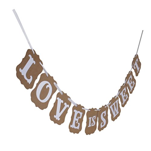 YCNK Vintage-Flags hessischen Bunting Burlap Banner mit Jute Cording für Party-Hauptdekoration 13 Flags 2,8 Meter (Love is sweet) - 2