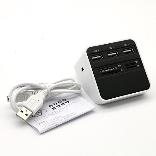 BAILONGJU High Speed All-in-1 USB 2.0 Kartenleser/ USB Hub 3 * USB/ MS/SD/M2/TF Kartenleser / 7 Slots USB Combo - 6