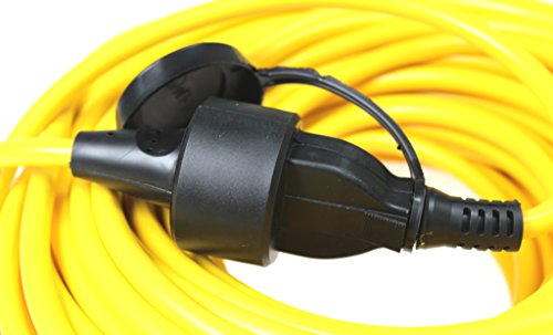 as – Schwabe 60350 Verlängerungskabel 5m, K35 gelb, IP44 für Aussenbereich, 230 Volt - 4