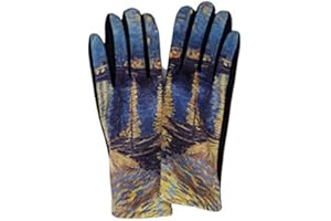 GOODFORGOODS Goods4good Guantes para mujeres y señoras, de otoño e invierno, con pantalla táctil y diseño de pinturas/cuadros famosos Obra de arte Talla única