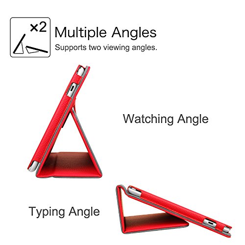 Fintie Huawei MediaPad T1 10 Hülle – Slim Fit Kunstleder (Folio) Schutzhülle Tasche Case Cover Standfunktion und Stylus-Halterung für Huawei MediaPad T1 10.0 LTE / WiFi (9,6 Zoll) Tablet-PC, Rot - 6