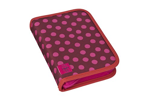 LÄSSIG Federmäppchen Schüleretui Mädchen Junge Federtasche Stifteetui befüllt mit Städler Stiften / Pencil Case Big Dottie rot