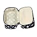 SupplyEU Polka Dots Pattern Double Layer Dual Zipper Makeup Case Cosmetic Hand Bag Tool Storage Toiletry With Mirror (Black)