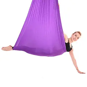 Yoga Hammock, Aerial Yoga Swing, Training Accessory Durable Fitness Elastic Beginners for Professional(Dark Purple)