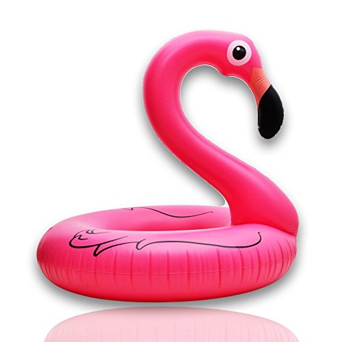 47 Inch Inflatable Flamingo Pool Float Raft -Large Outdoor Swimming Pool Floatie Lounge Toy for Adults & Kids,Including One Air Pump Inflator