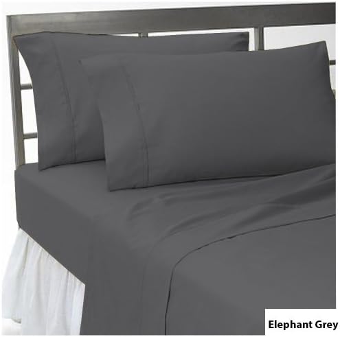 Super Soft 400TC 3 Pcs Fitted Sheet UK Double Size with 15" deep pocket in New Elephant Grey color and Solid Pattern 100% Egyptian Cotton