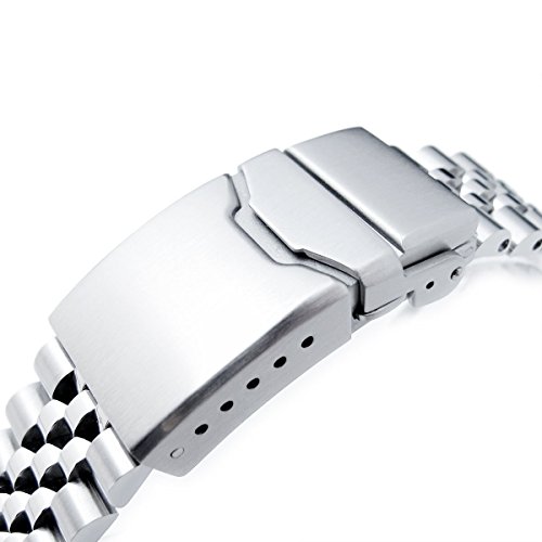22mm Super 3D Jubilee 316L SS Watch Band for Seiko SKX007, Button Chamfer