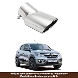 Oshotto Stainless Steel SS-009 Car Exhaust Muffler Silencer Cover Compatible with Renault Kwid (Chrome)