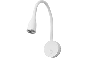 FORLIGHT Crobat Luz Led de Lectura de 3,8W en Color Blanco. Aplique de Pared para Mesita de Noche. Lámpara Moderna para Dormitorio. Luz de Cabecera Modulable de 3000K