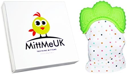 Teething Mitten Baby Soother Glove Pain Relief Remedy for Sore Gums and Cutting Teeth Gel Applicator for Babies Mouths Suitable from 2 months to Toddler Teether Toy (Green)