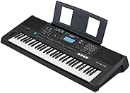 YAMAHA PSR-E473,61 KEYS PORTABLE KEYBOARD WITH POWER ADAPTOR, Black