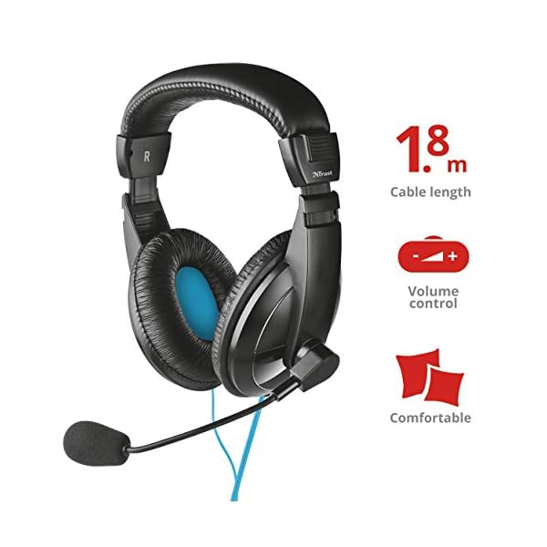 Trust Quasar - Auriculares con micrófono para PC, Color Negro - Image 3