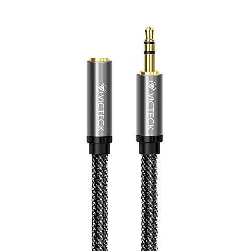 Rallonge Jack Audio   Victeck Nylon Tress   Rallonge Prise Jack 3 5mm M  le Vers Femelle d extension c  ble Pour Casque T  l  phones iPhone Samsung Ecouteurs Haut-parleurs Tablettes PC Lecteurs MP3 et Plus  1M 