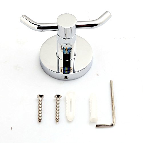 Fuloon Edelstahl Haken Mantel und Hut Haken 9*5.5*6cm Kleine Verchromt Haken Wandmontiert Hanger Hook (1-Stück, Silber) - 8