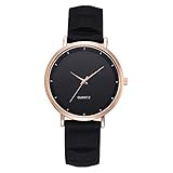 squarex Damen-Armbanduhr, klassisch, modisch, Silikonband, Quarzuhrwerk, luxuriös, Damen, Schwarz, AS Show