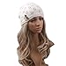 Produktbild Pixnor Frauen Mütze Hut Wolle gestrickt Damen Winter Warm SKI Snowboard Blätter aushöhlen stricken Hut weiß