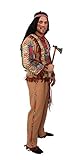 Indianer-Kostüm braun für Herren | Größe: 46-48 | 2-teiliges Western Outfit für Erwachsene | Apache Faschingskostüm für Männer | Häuptling Verkleidung für Karneval & Themen-Partys