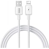 Baseus Crystal USB-A to Lightning Hızlı Şarj Kablosu 2.4A, 1m, iPhone ve iPad Uyumlu, 480Mbps Veri Aktarımı, &Ouml;rg&uuml;l&uuml; Dayanıklı
