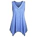 Produktbild Malloom-Bekeidung Sommer Frauen Plus Größe V-Ausschnitt Ärmellos Flowy Tunika Oberteile Pullover T-Shirt Bluse Ärmelloses Oberteil mit unregelmäßigem Saum