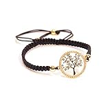 ESPOSA VIDA My Tree of Life Lebensbaum Armband - Farbe Gold mit Zirkonia, Life Tree Armreif mit Steinen, verstellbar, Tree of Love Armbänder für Damen in verschiedenen Farben: Gold, Rosé und Silber