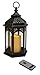 Produktbild Romantisch dekorative LED Laterne 36 cm x 18 cm - echtes Glas - mit LED - Kerze flackernd - in SCHWARZ - inklusive Fernbedienung , für Innen und Außen - Bereich - OUTDOOR - NEU - aus dem KAMACA-SHOP - auch in der Farbe WEISS erhältlich - als wertiges Geschenk unschlagbar