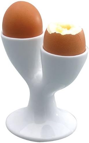 ohofy Porcelain Double Egg Cup, 12 x 10.5 cm - White