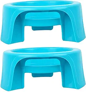 Heart Home Plastic 2 Pieces Multipurpose Plant Pot Water Pot Gas Cylinder Stand (Green) - CTHH13134