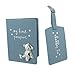 Button Corner Blue My First Passport & My Luggage Tag Gift Set with metal teddy icon - Baby Gift