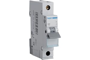 Hager MTN120 Miniature Circuit Breaker, 1 Pole, 1 Module, Type B, 6 kA Breaking Capacity, 20 A Current